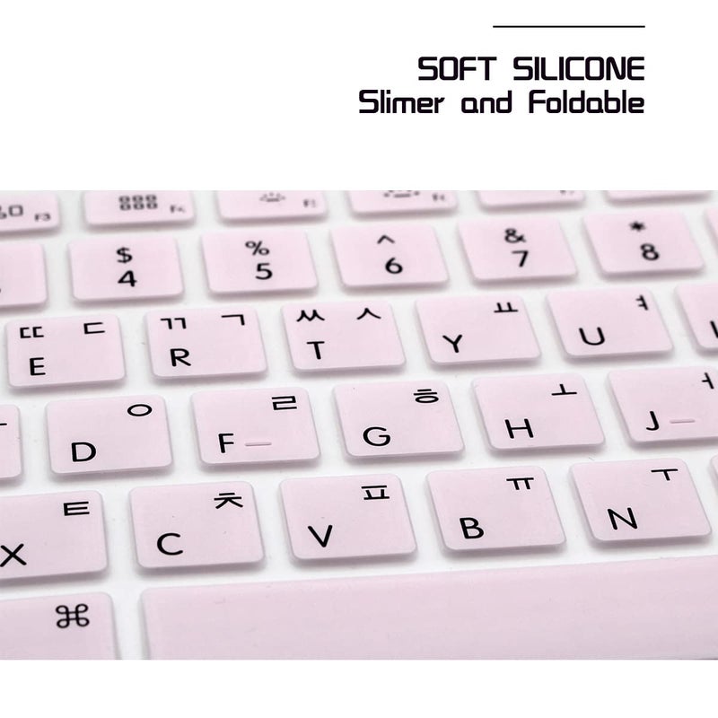 HRH Korean Silicone Keyboard Cover Skin for MacBook Old Air 13,for MacBook Pro 13/15/17(with or w/Out Retina Display,2015 or Older Version),for iMac Older USA(Not for MacBook 13 Air A1932)-Light Pink - Image 5